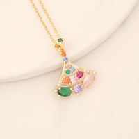 Wholesale Romantic Sweet Commute Heart Shape Flower Copper Plating Inlay 18K Gold Plated Zircon Pendant Necklace main image 6