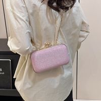 Pink Gold Silver Polyester Solid Color Sequins Square Evening Bags main image 4