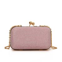 Pink Gold Silver Polyester Solid Color Sequins Square Evening Bags sku image 1