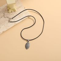 Retro Solid Color Alloy Resin Imitation Opal Plating Inlay Opal Silver Plated Men's Necklace sku image 4