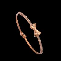 Elegant Heart Shape Twist Alloy Plating Inlay Rhinestones Rose Gold Plated Women's Cuff Bracelets main image 5