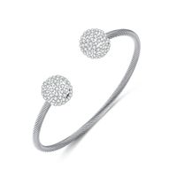 Simple Style Round Stainless Steel Inlay Zircon Bangle sku image 1