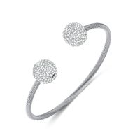 Simple Style Round Stainless Steel Inlay Zircon Bangle main image 7