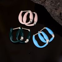 1 Pair Casual Simple Style U Shape Plating Copper Silver Plated Earrings main image 1