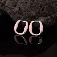 1 Pair Casual Simple Style U Shape Plating Copper Silver Plated Earrings main image 2