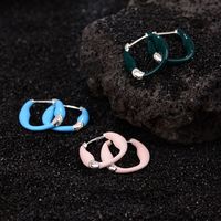 1 Pair Casual Simple Style U Shape Plating Copper Silver Plated Earrings main image 4