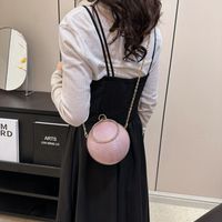 Pink Gold Silver Polyester Solid Color Lock Spherical Evening Bags main image 3
