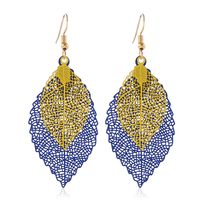 Casual Retro Leaves Metal Plating Hollow Out Women's Drop Earrings main image 5