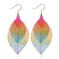 Casual Retro Leaves Metal Plating Hollow Out Women's Drop Earrings main image 1