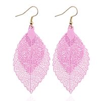 Casual Retro Leaves Metal Plating Hollow Out Women's Drop Earrings main image 3