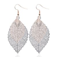Casual Retro Leaves Metal Plating Hollow Out Women's Drop Earrings main image 2