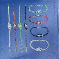 Ig Style Geometric Copper Inlay Zircon Bracelets main image 4