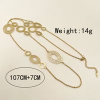 304 Stainless Steel 14K Gold Plated Glam Polishing Plating Hollow Out Circle Layered Necklaces main image 4