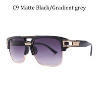 Classic Style Color Block Resin Square Half Frame Men's Sunglasses sku image 7