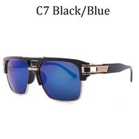 Classic Style Color Block Resin Square Half Frame Men's Sunglasses sku image 5