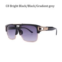 Classic Style Color Block Resin Square Half Frame Men's Sunglasses sku image 6