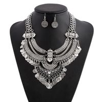 Retro Ethnic Style Solid Color Resin Alloy Wholesale Earrings Necklace main image 1