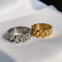 Casual Simple Style Solid Color Titanium Steel Rings In Bulk main image 1