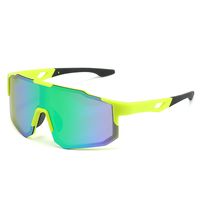 Sports Color Block Pc Biker Half Frame Sports Sunglasses sku image 5