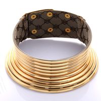 Retro Ethnic Style Round Solid Color Metal Rivet Women's Choker sku image 6