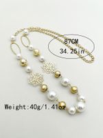 304 Stainless Steel 14K Gold Plated Casual Hip-Hop Rock Pearl Plating Hollow Out Snowflake Long Necklace main image 2