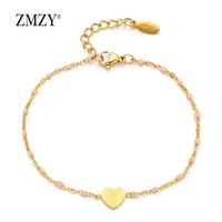 Simple Style Heart Shape Stainless Steel Plating Bracelets main image 5