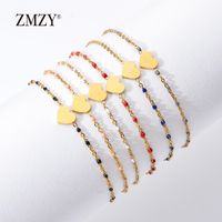 Simple Style Heart Shape Stainless Steel Plating Bracelets main image 2