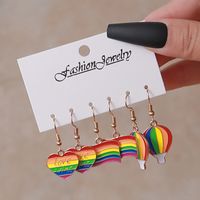 Streetwear Letter Rainbow Alloy Enamel Plating Women's Ear Hook sku image 3