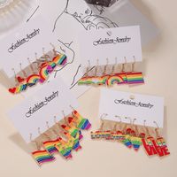 Streetwear Letter Rainbow Alloy Enamel Plating Women's Ear Hook main image 1