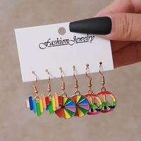 Streetwear Letter Rainbow Alloy Enamel Plating Women's Ear Hook sku image 6