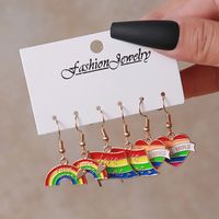 Streetwear Letter Rainbow Alloy Enamel Plating Women's Ear Hook sku image 7