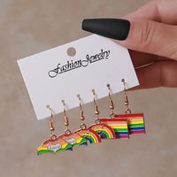 Streetwear Letter Rainbow Alloy Enamel Plating Women's Ear Hook sku image 1