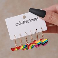 Streetwear Letter Rainbow Alloy Enamel Plating Women's Ear Hook sku image 5