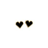 1 Pair Casual Simple Style Heart Shape Plating Inlay Titanium Steel Shell Ear Studs main image 5