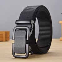 Casual Basic Solid Color Canvas Iron Men'S Woven Belts sku image 1