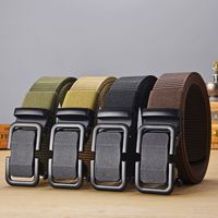 Casual Basic Solid Color Canvas Iron Men'S Woven Belts main image 1