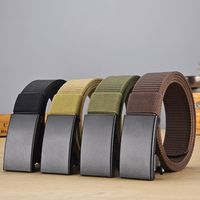Casual Basic Solid Color Canvas Iron Men'S Woven Belts main image 3