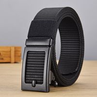Casual Basic Solid Color Canvas Iron Men'S Woven Belts sku image 5