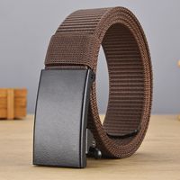 Casual Basic Solid Color Canvas Iron Men'S Woven Belts sku image 12