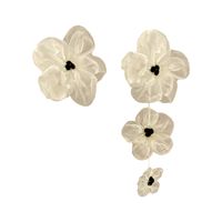 Exaggerated Sweet Flower Cloth Asymmetrical Plating Women's Drop Earrings sku image 1