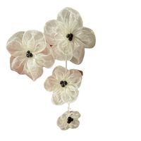Exaggerated Sweet Flower Cloth Asymmetrical Plating Women's Drop Earrings main image 6