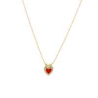 Simple Style Shiny Letter Heart Shape Copper Enamel Plating Inlay Zircon 18k Gold Plated Pendant Necklace main image 5