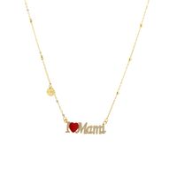 Simple Style Shiny Letter Heart Shape Copper Enamel Plating Inlay Zircon 18k Gold Plated Pendant Necklace main image 3