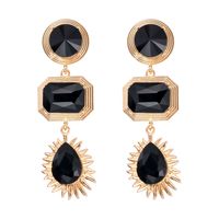 Elegant Luxurious Streetwear Round Square Water Droplets Alloy Inlay Glass Stone Women's Drop Earrings sku image 3