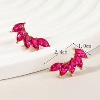 Elegant Shiny Leaf Alloy Inlay Zircon Women's Ear Studs main image 4