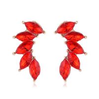 Elegant Shiny Leaf Alloy Inlay Zircon Women's Ear Studs sku image 5
