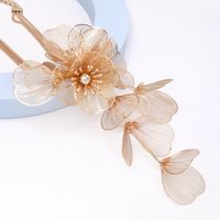 Glam Luxurious Flower 14k Gold Plated Rhinestones Alloy Wholesale Earrings Necklace main image 2