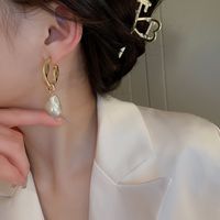 Elegant Vintage Style Geometric Alloy Inlay Artificial Pearls Women's Drop Earrings main image 3