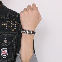 Hip-hop Solid Color Titanium Steel Men's Bracelets main image 2