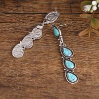 Retro Ethnic Style Water Droplets Alloy Inlay Turquoise Women's Drop Earrings main image 3